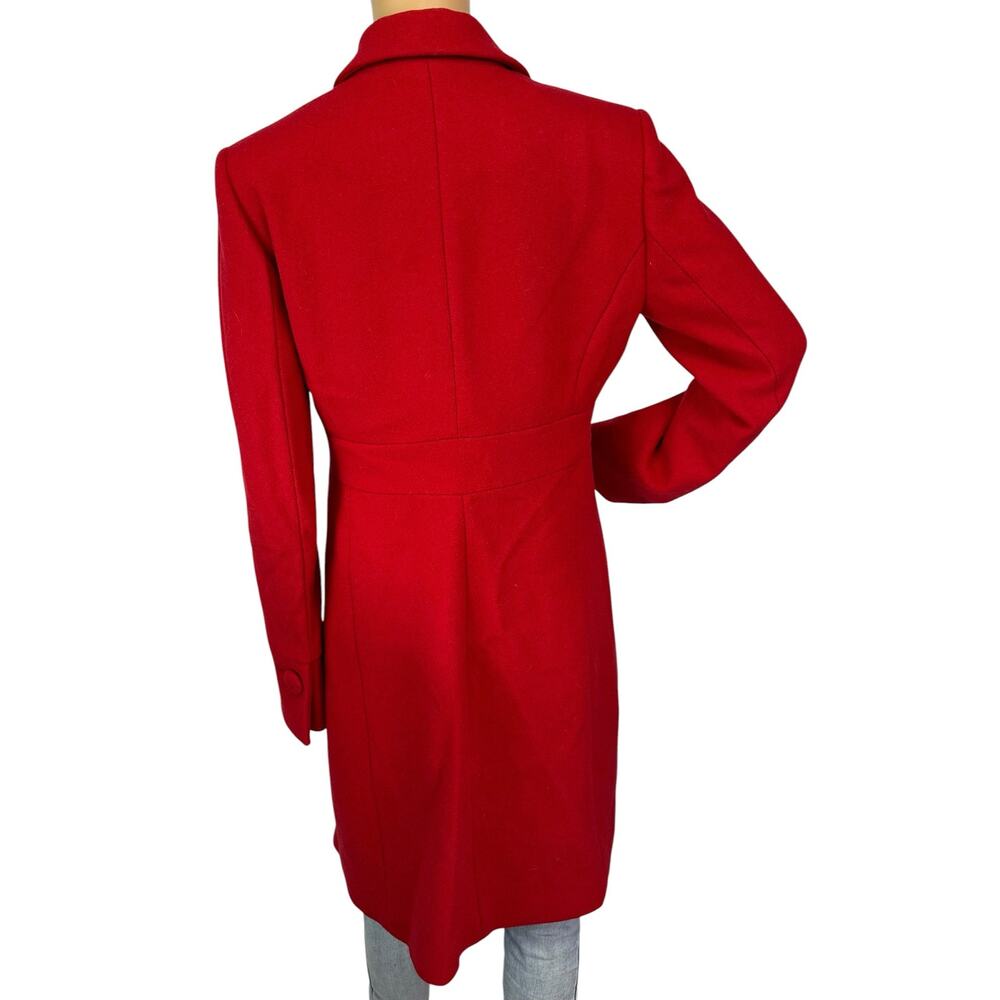 J. Crew Vintage Pure Wool Classic Lady Day Coat Red 86707 Size 6 - Picture 5 of 11